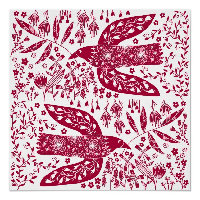 Red Bird Art Poster (Vorderseite)
