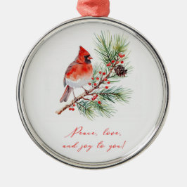 Red Bird Cardinal Christmas Ornament Aus Metall