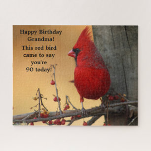 Red Bird Kardinal Birthday Gift Oma Puzzle