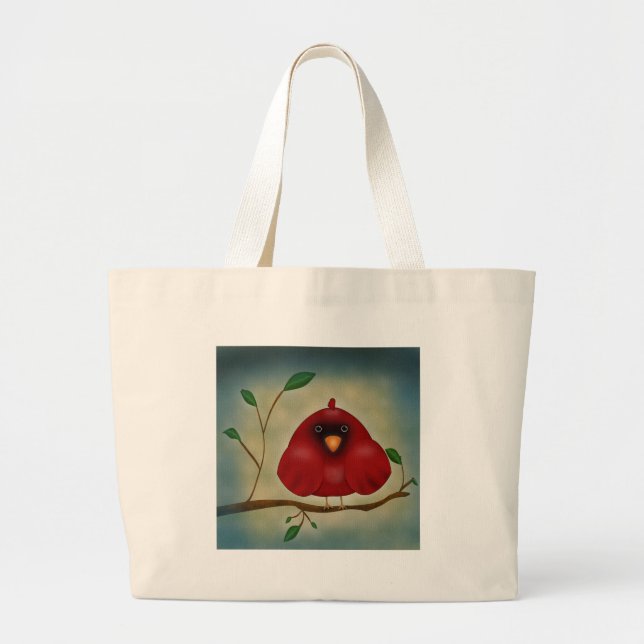Red Bird Kardinal Jumbo Stoffbeutel (Vorne)