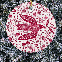 Red Bird Keramik Ornament