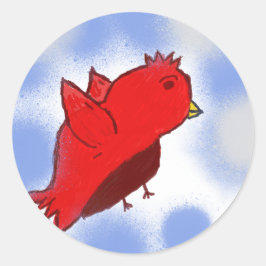 Red Bird Runder Aufkleber