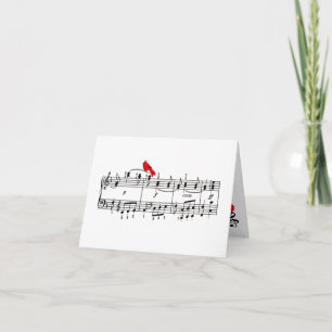 Red Bird und Musiknote Card Karte