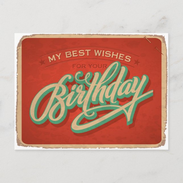 Red Birthday Postkarte (Vorderseite)