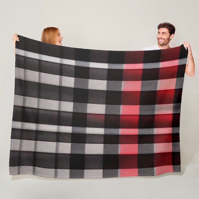 Red Black Abstrakte Karierte Kollektion Fleecedecke (Beispiel)