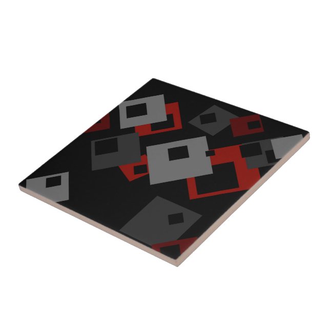 Red Black and Gray Geometric Fliese (Seite)