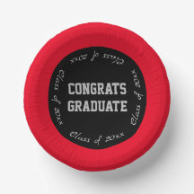 Red Black and Gray Glückwunschs Graduate Class of 