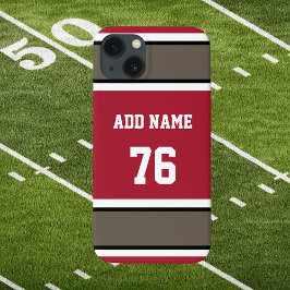 Red Black and Pewter Sports Strip Case-Mate iPhone Hülle