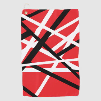 red, black, and white graphic golfhandtuch