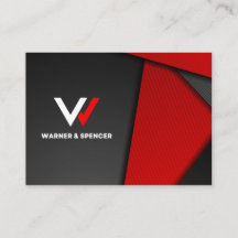 Red Black and White Modern Business Card