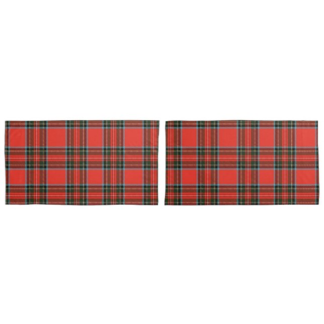 Red Black and White Plaid Pattern Style Kissenbezug (Vorderseite-Set)