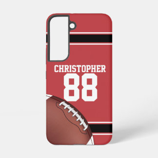 Red Black and White Stripes Football Jersey Samsung Galaxy Hülle
