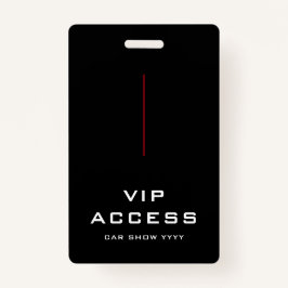 Red Black and White VIP Access ID Abzeichen Ausweis