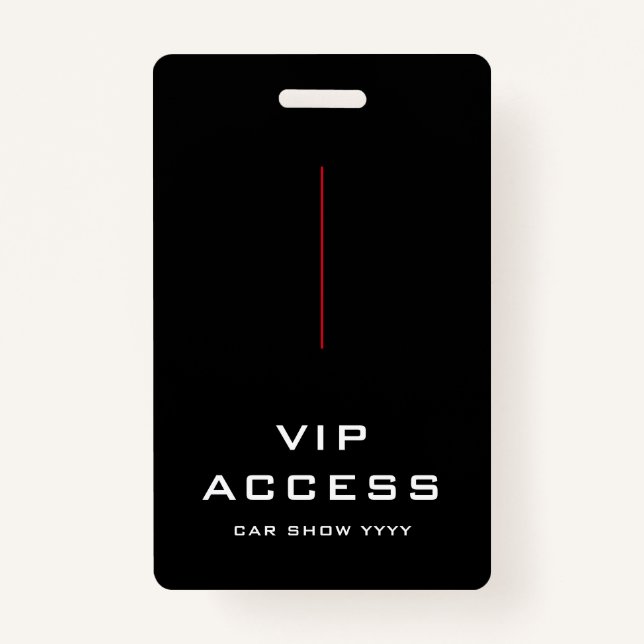 Red Black and White VIP Access ID Abzeichen Ausweis (Vorderseite)