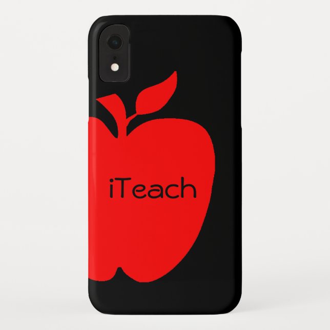 Red & Black Apple Teacher Case-Mate iPhone Hülle (Rückseite)