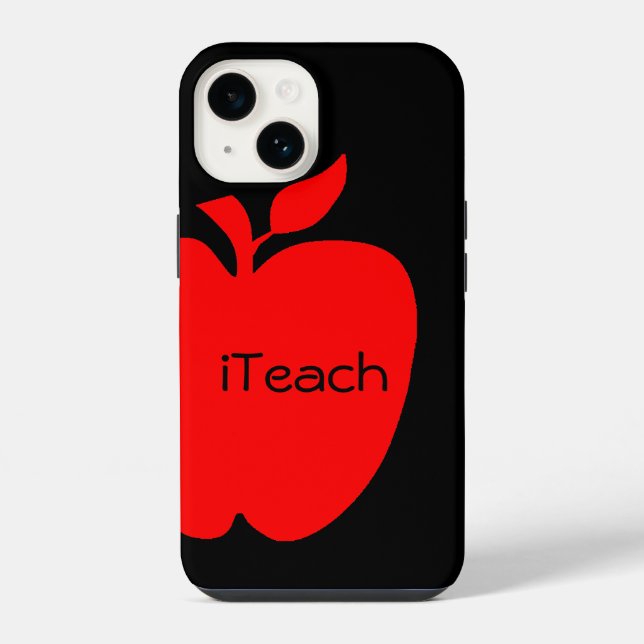 Red & Black Apple Teacher iPhone Hülle (Rückseite)