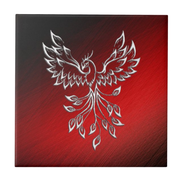 Red Black Ashes und Phoenix Glass Fliese (Vorderseite)