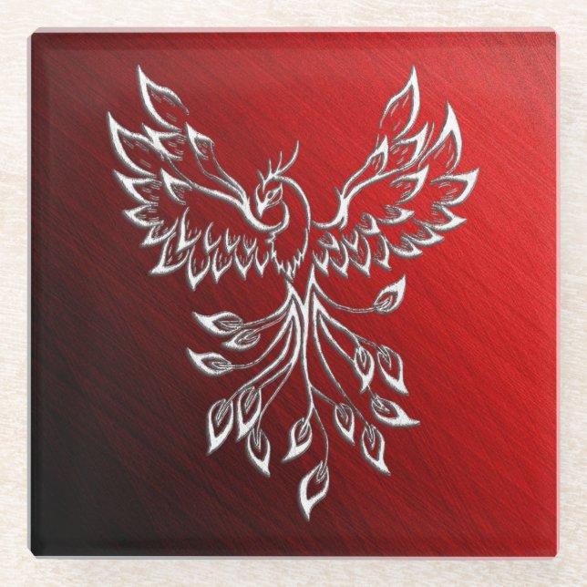 Red Black Ashes und Phoenix Glasuntersetzer (Vorderseite)