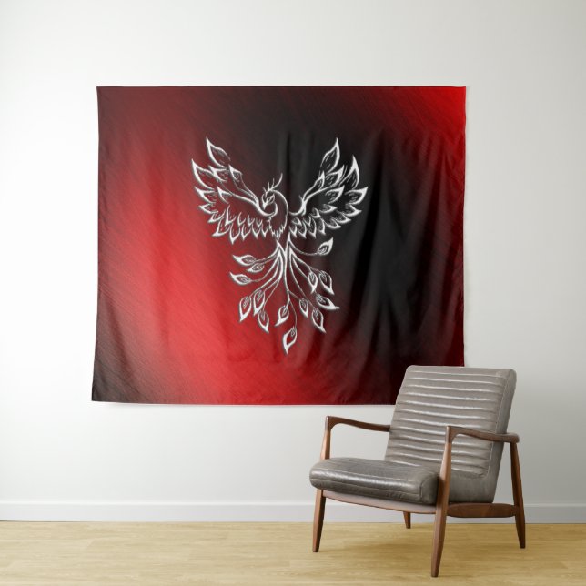 Red Black Ashes und Phoenix Wandteppich (Beispiel (Horizontal))