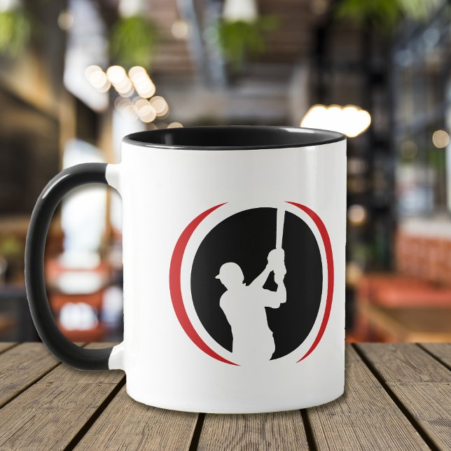 Red Black Baseball Batch Logo Tasse (Von Creator hochgeladen)