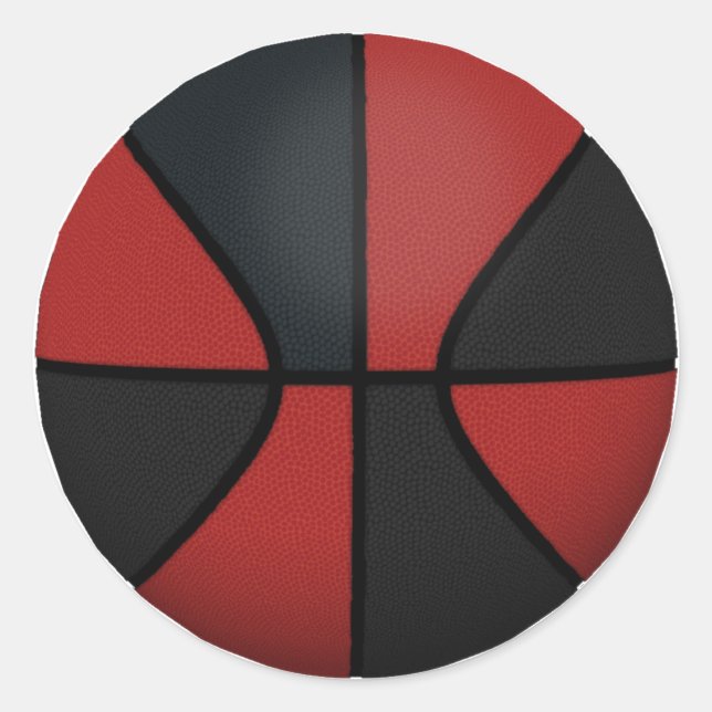 Red & Black Basketball: Runder Aufkleber (Vorderseite)