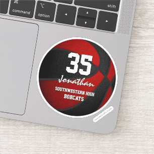 Red Black Basketball-Team: Jungs-Mädchen Aufkleber