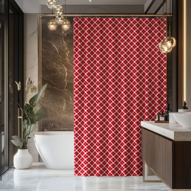 Red Black Bath Curtain Stylish Gift for Home Duschvorhang (Red Black Bath Curtain Stylish Gift for Home)