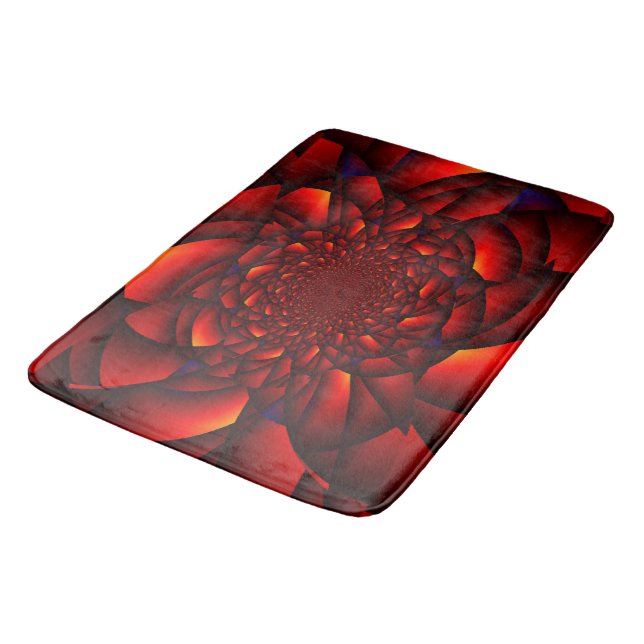Red Black Blue Petal Badematte (Schrägansicht)