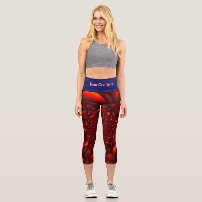 Red Black Blue Petal Capri Leggings (Vorderseite)