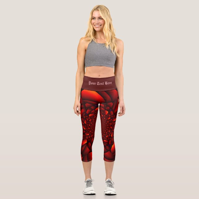 Red Black Blue Petal Capri Leggings (Vorderseite)