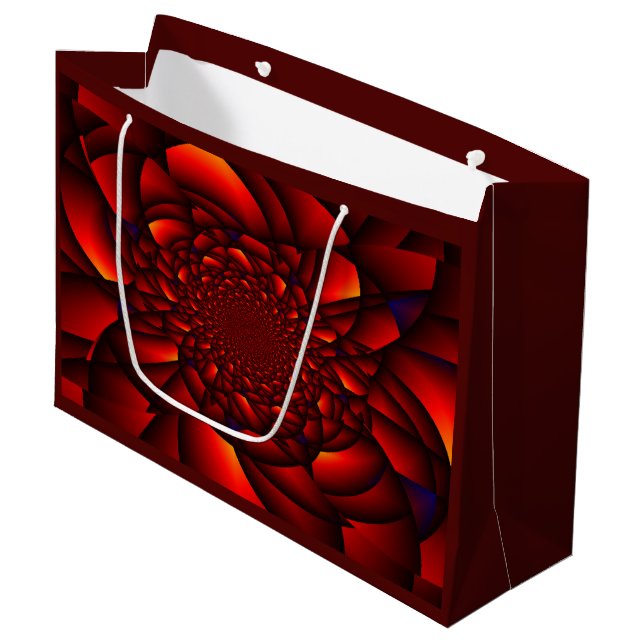 Red Black Blue Petal Große Geschenktüte (Vorderseite Schrägansicht)
