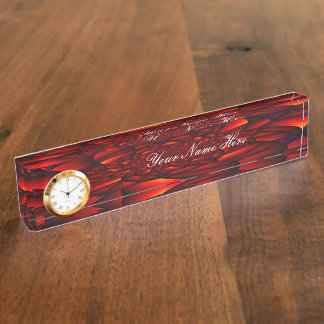 Red Black Blue Petal Namensplakette