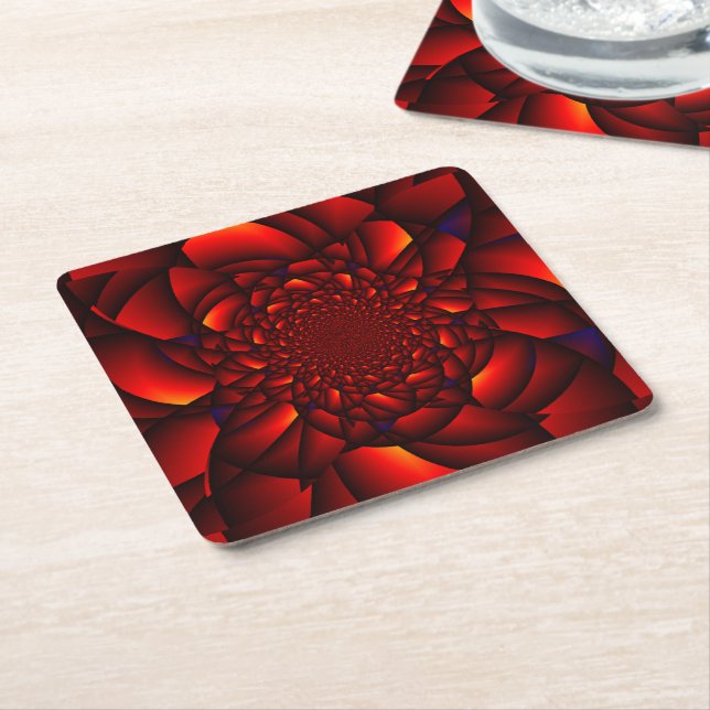 Red Black Blue Petal Rechteckiger Pappuntersetzer (angewinkelt)