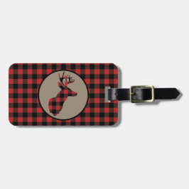 Red Black Buffalo Kariert Deer Gepäckanhänger