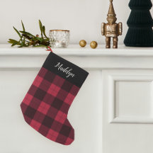Red & Black Buffalo Kariert Personalisiert