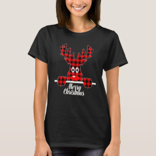 Red & Black Buffalo Kariert Rentier Deer Merry Chr T-Shirt
