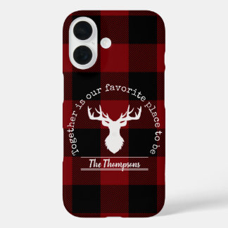 Red Black Buffalo Karierter Bauernhof Familienname iPhone 16 Hülle