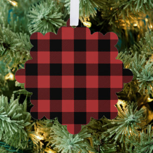 Red Black Buffalo Karo Kariert Ornament Karte