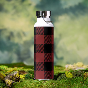 Red Black Buffalo Karo Kariert Trinkflasche