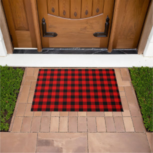 Red Black Buffalo Lumberjack Karo Kariertes Muster Fußmatte