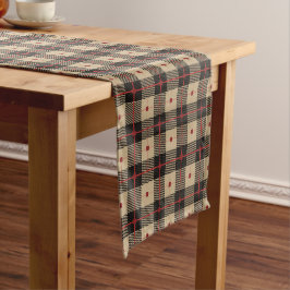 Red Black Buffalo Print Pattern Kurzer Tischläufer