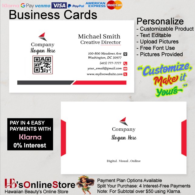 Red & Black Business Cards 3 Pack mit 100 Visitenkarte (Red & Black Business Cards 3 Pack of 100.)