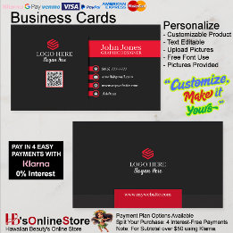 Red & Black Business Cards 7 Pack mit 100 Visitenkarte