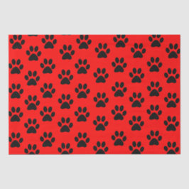 Red Black Cat Paw Dog Paw Tiermuster Seidenpapier