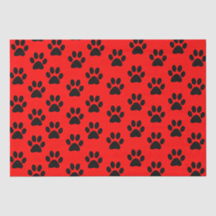 Red Black Cat Paw Dog Paw Tiermuster Seidenpapier