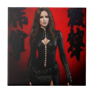 Red Black ceramic tile Fliese