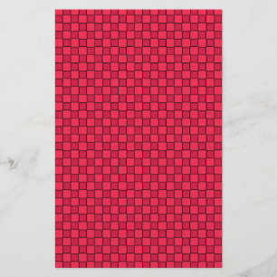 Red Black Checkerboard Briefpapier