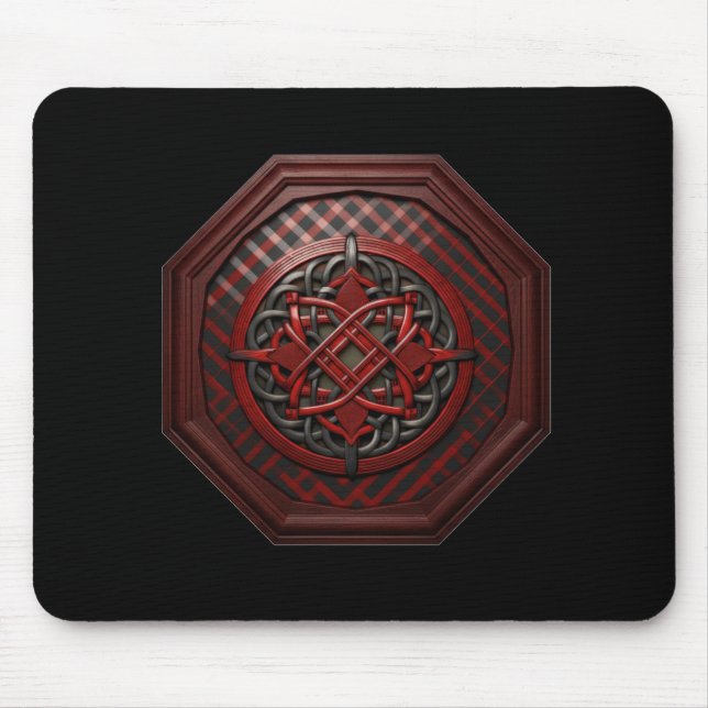 Red & Black Checkerboard Celtic Knot In A Frame    Mousepad (Vorne)