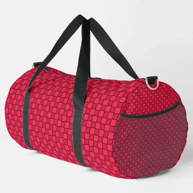 Red Black Checkerboard Duffle Bag (Rechte Ecke)
