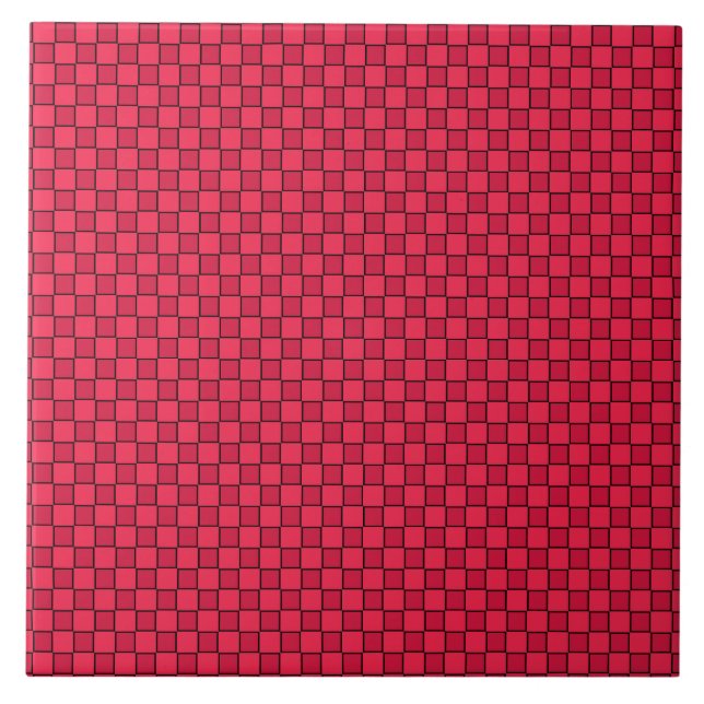 Red Black Checkerboard Fliese (Vorderseite)
